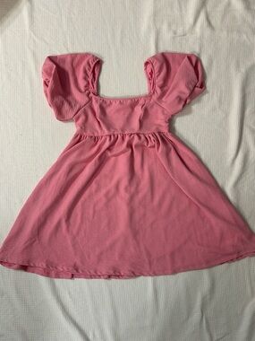 Altar'd State Little Girl Rose Pink Puff Sleeve Dress